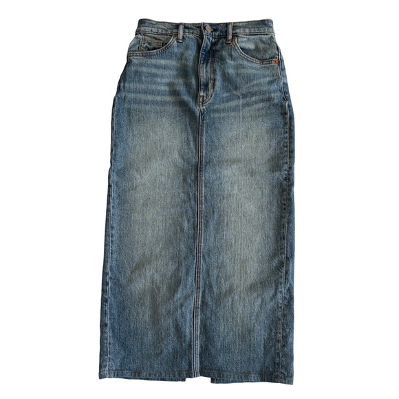 Reformation Dresses & Skirts - Reformation Daria Ultra High Rise Denim Maxi Skirt Blue Organic Cotton Size 26